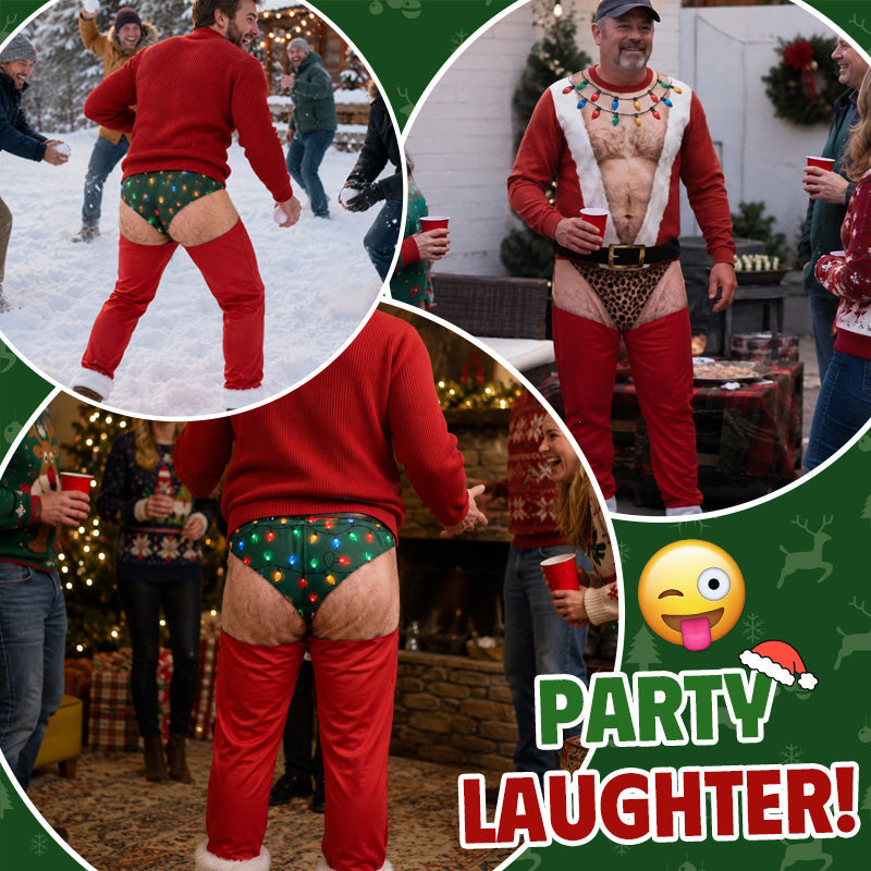 Pantaloni divertenti con luci natalizie sul sedere 🎄
