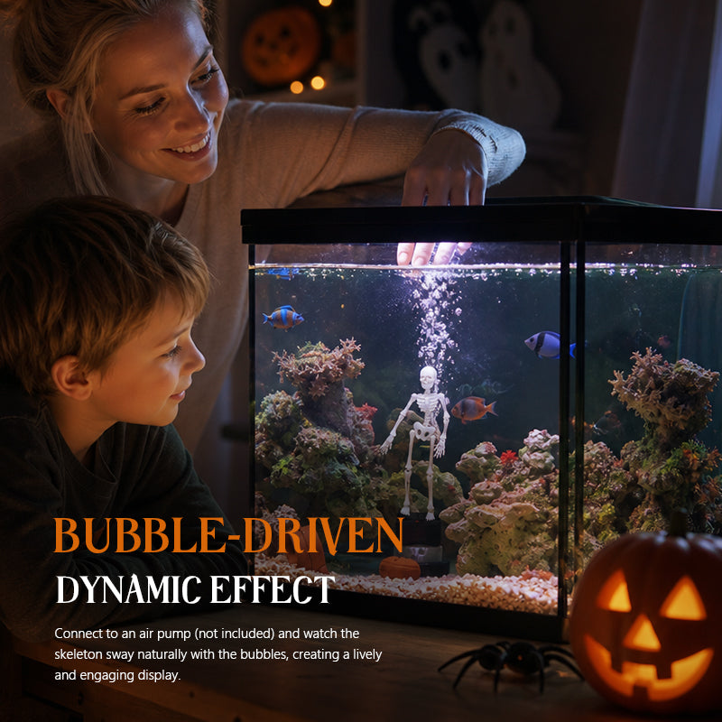 Decorazione per acquario a forma di scheletro dinamico di Hallowee