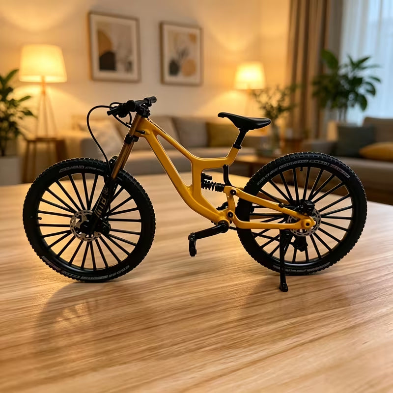 Modello da collezione in lega di una mountain bike con sospensioni anteriori e posterior
