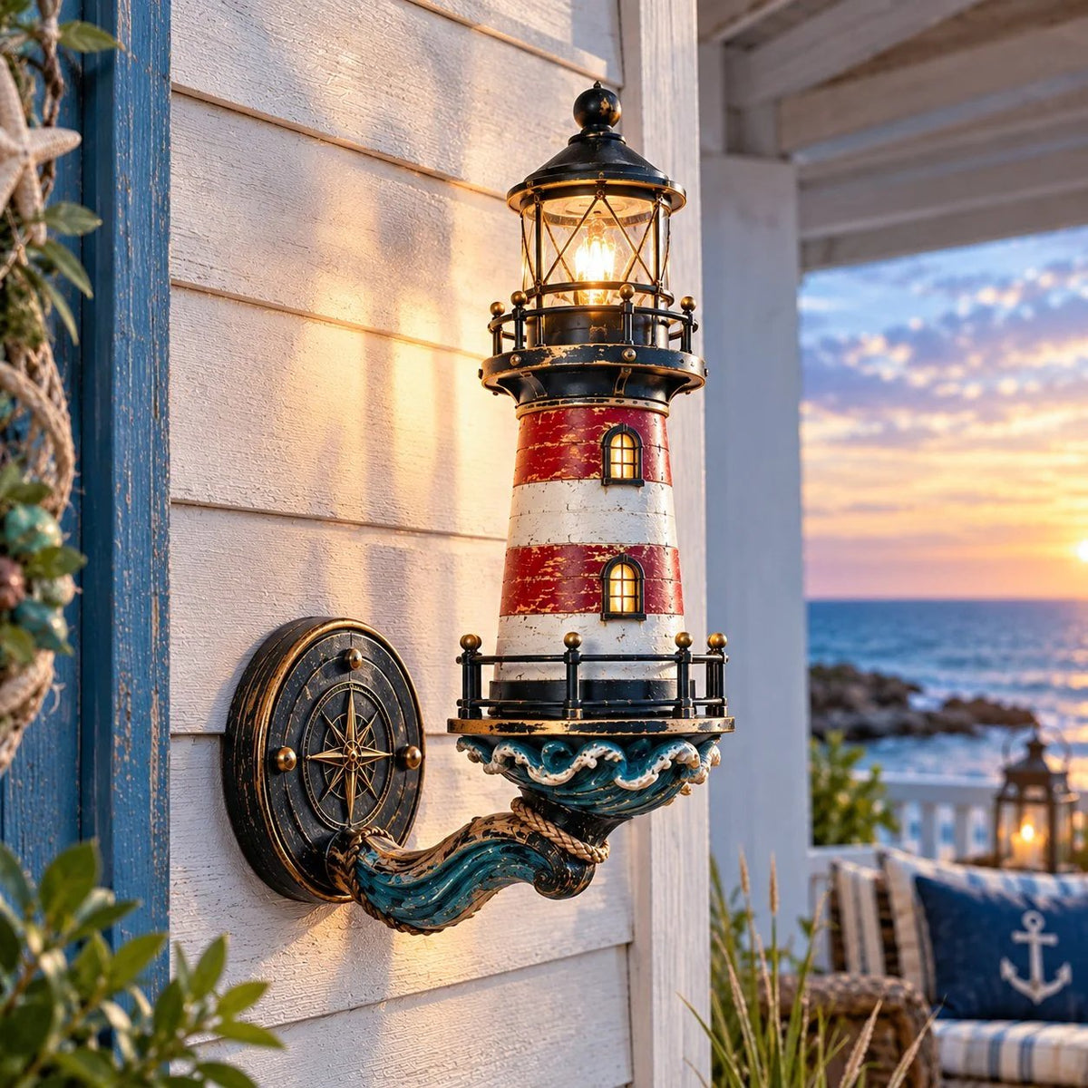 🌊Applique vintage a forma di faro costiero