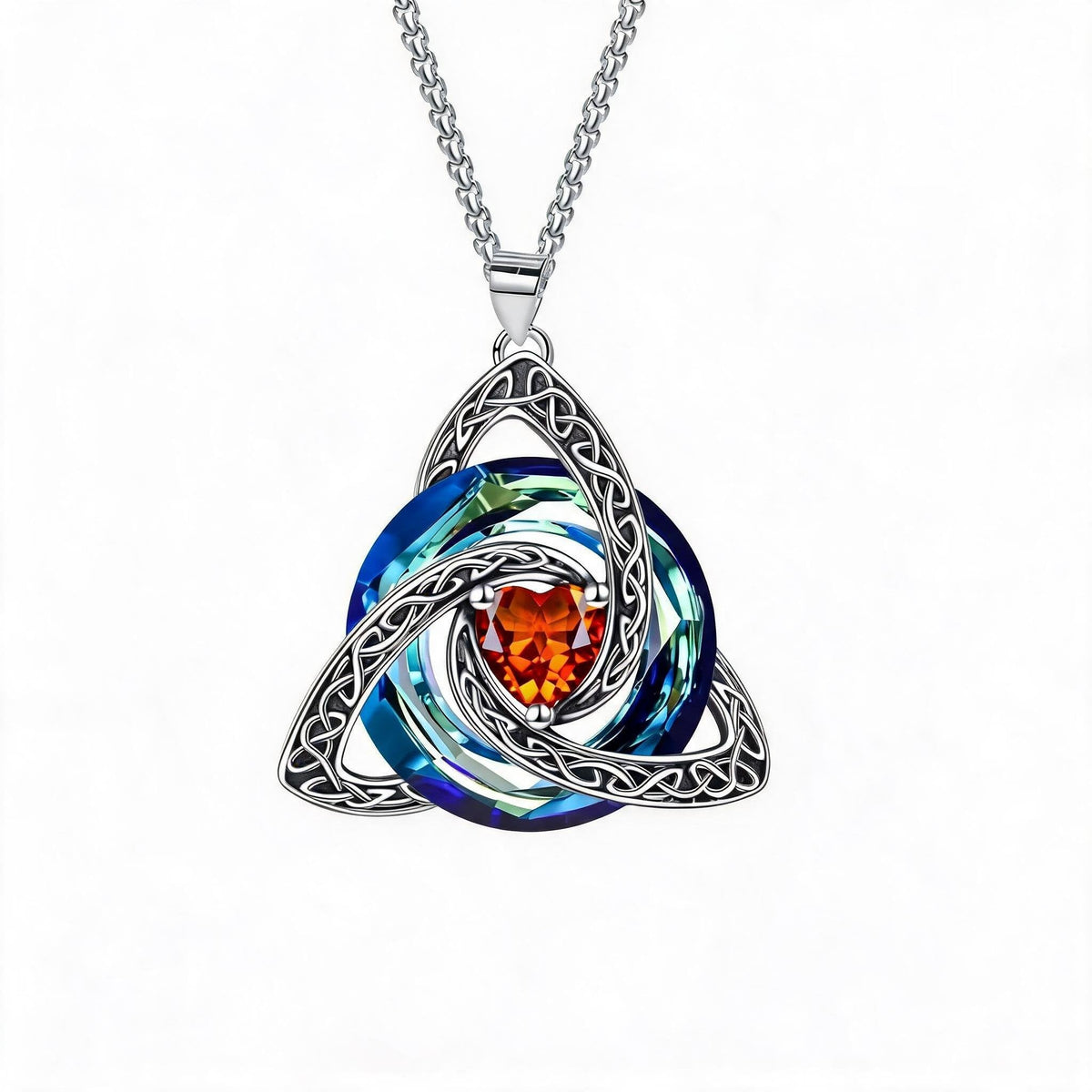 ✨Collana con nodo celtico della Trinità e pietra natale – Un simbolo significativo di amore e legame ❤️