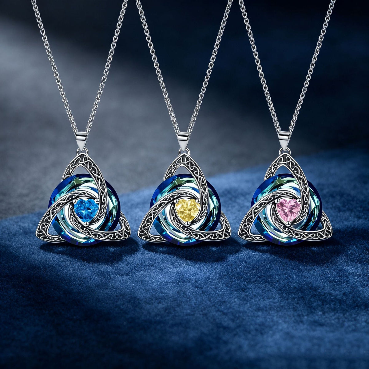 ✨Collana con nodo celtico della Trinità e pietra natale – Un simbolo significativo di amore e legame ❤️