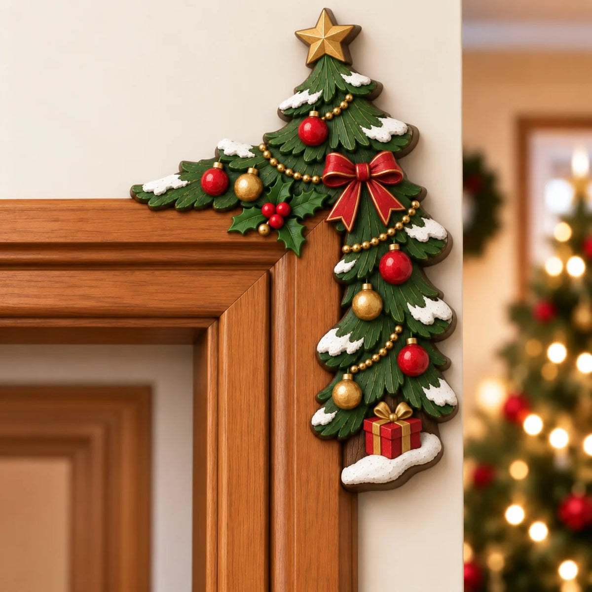 ⏰ULTIMO GIORNO: SCONTO DEL 50% 🎅Decorazione angolare per telaio della porta “Peekaboo” natalizi
