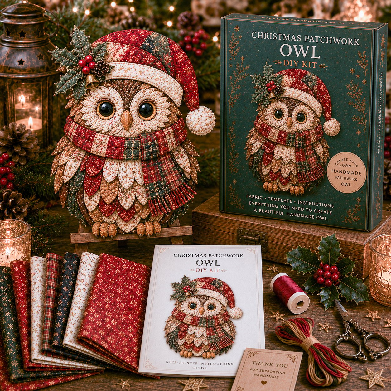 🔥ULTIMO GIORNO DI SCONTO DEL 49% - 🎅Set di decorazioni fai da te con tessuto patchwork natalizio – Risultati meravigliosi, non è richiesta alcuna esperienza