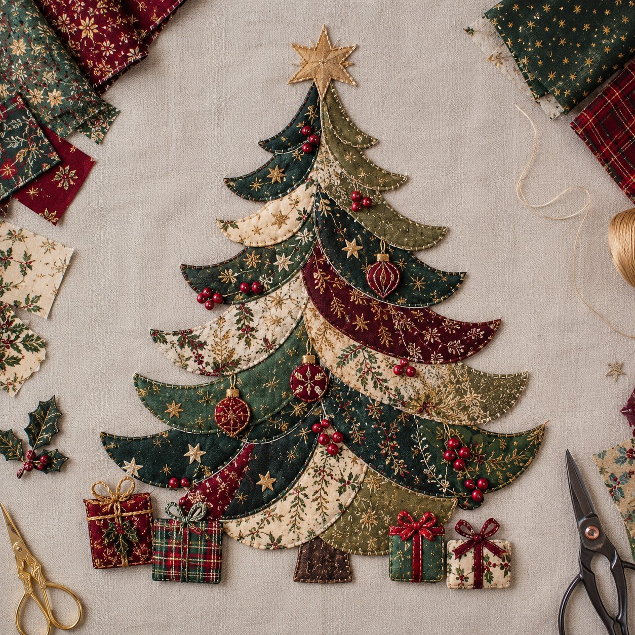 🔥ULTIMO GIORNO DI SCONTO DEL 49% - 🎅Set di decorazioni fai da te con tessuto patchwork natalizio – Risultati meravigliosi, non è richiesta alcuna esperienza