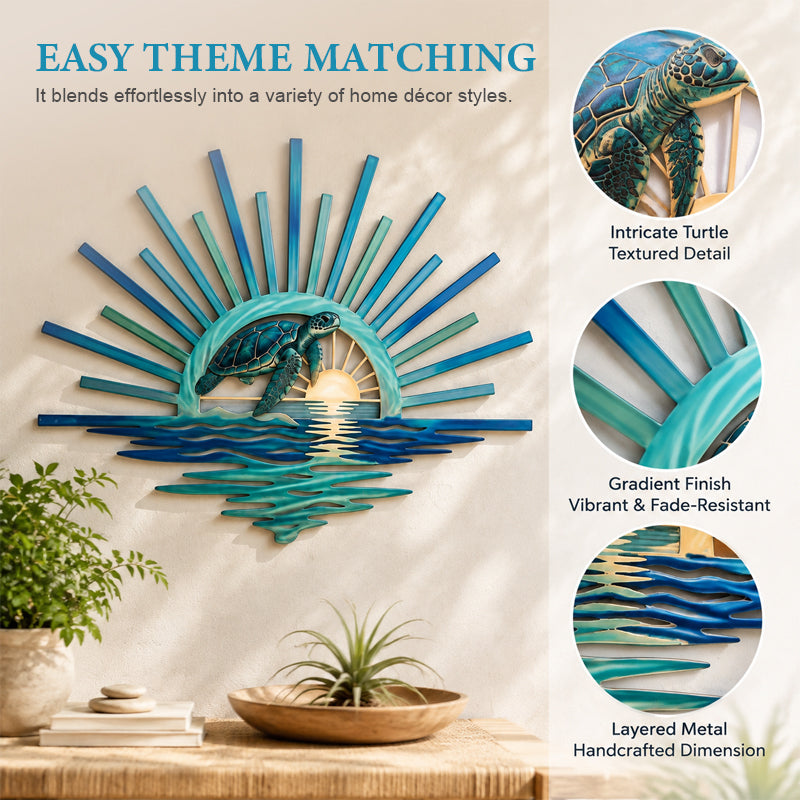 🌅 Decorazione da parete in metallo “Legend of the Sunset Tides” – 🌊 Decorazione da parete in metallo in stile nautico vintage