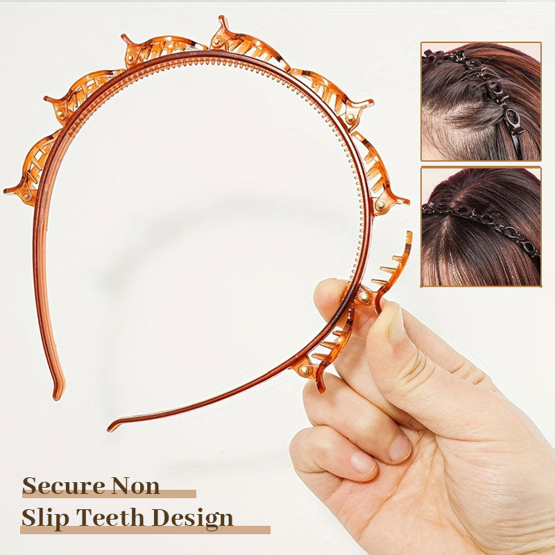 Fascia per capelli intrecciata a traforo multistrato con dentini: uno styling perfetto in pochi secondi