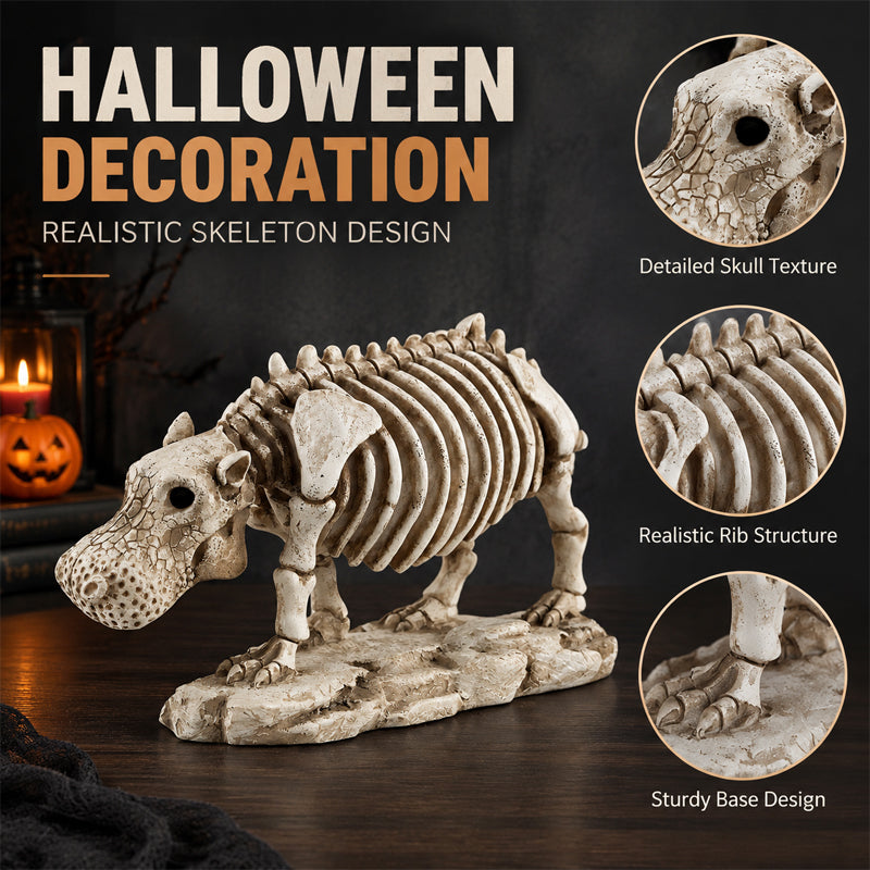 Decorazione a forma di ippopotamo scheletrico per Hallowee
