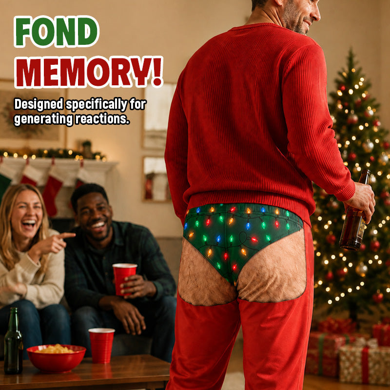 Pantaloni divertenti con luci natalizie sul sedere 🎄
