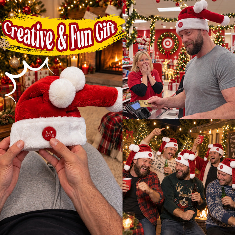 🎅😂 Cappello di Babbo Natale mobile divertente--premi e guardalo muoversi