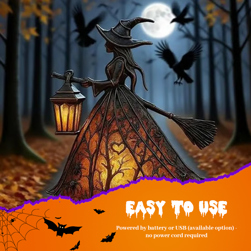 Lampada a forma di strega di Hallowee