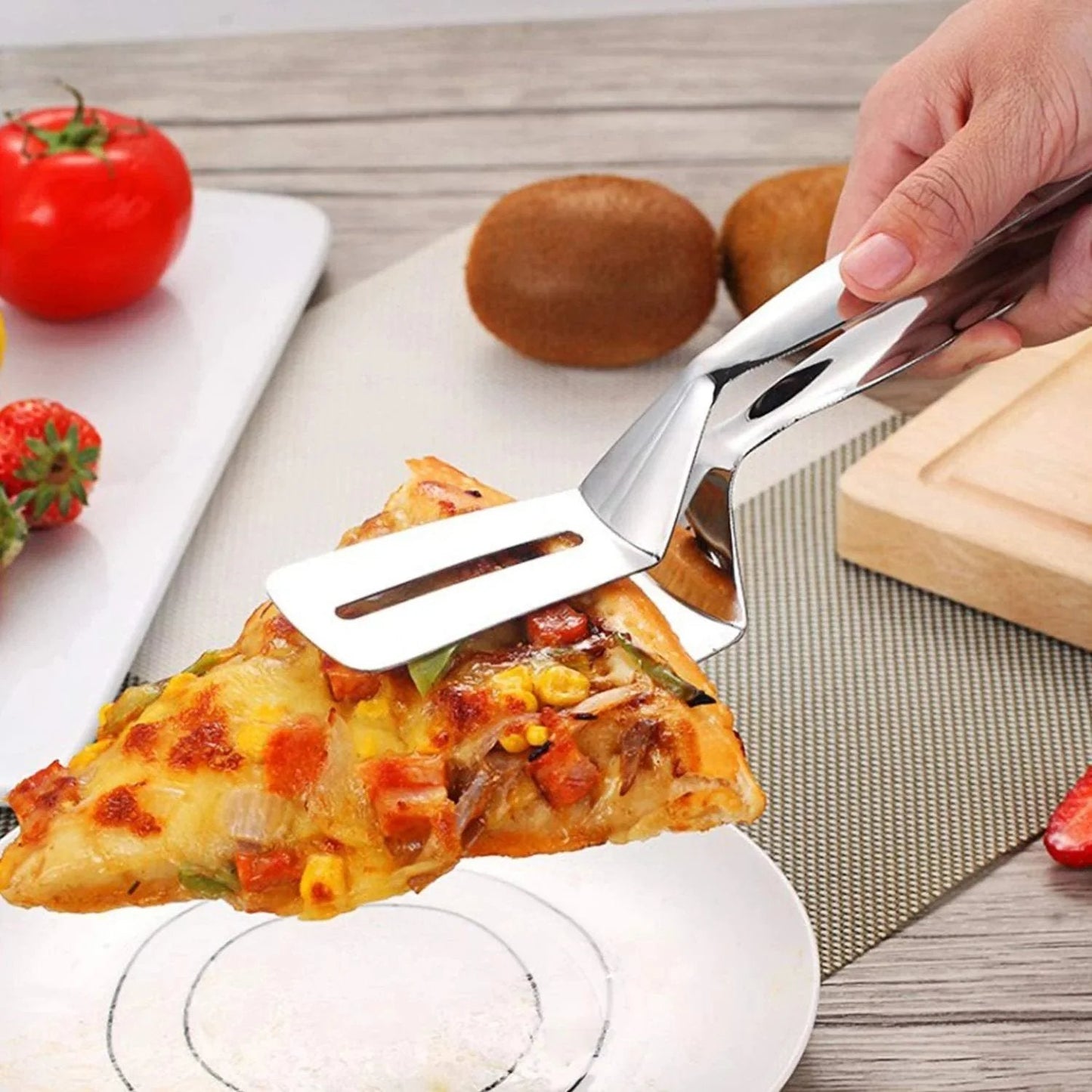 🔥 Pinze da cucina multifunzionali in acciaio inossidabile – Spatola e pinze in un unico utensile! 🍔✨
