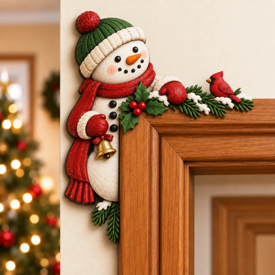 ⏰ULTIMO GIORNO: SCONTO DEL 50% 🎅Decorazione angolare per telaio della porta “Peekaboo” natalizi