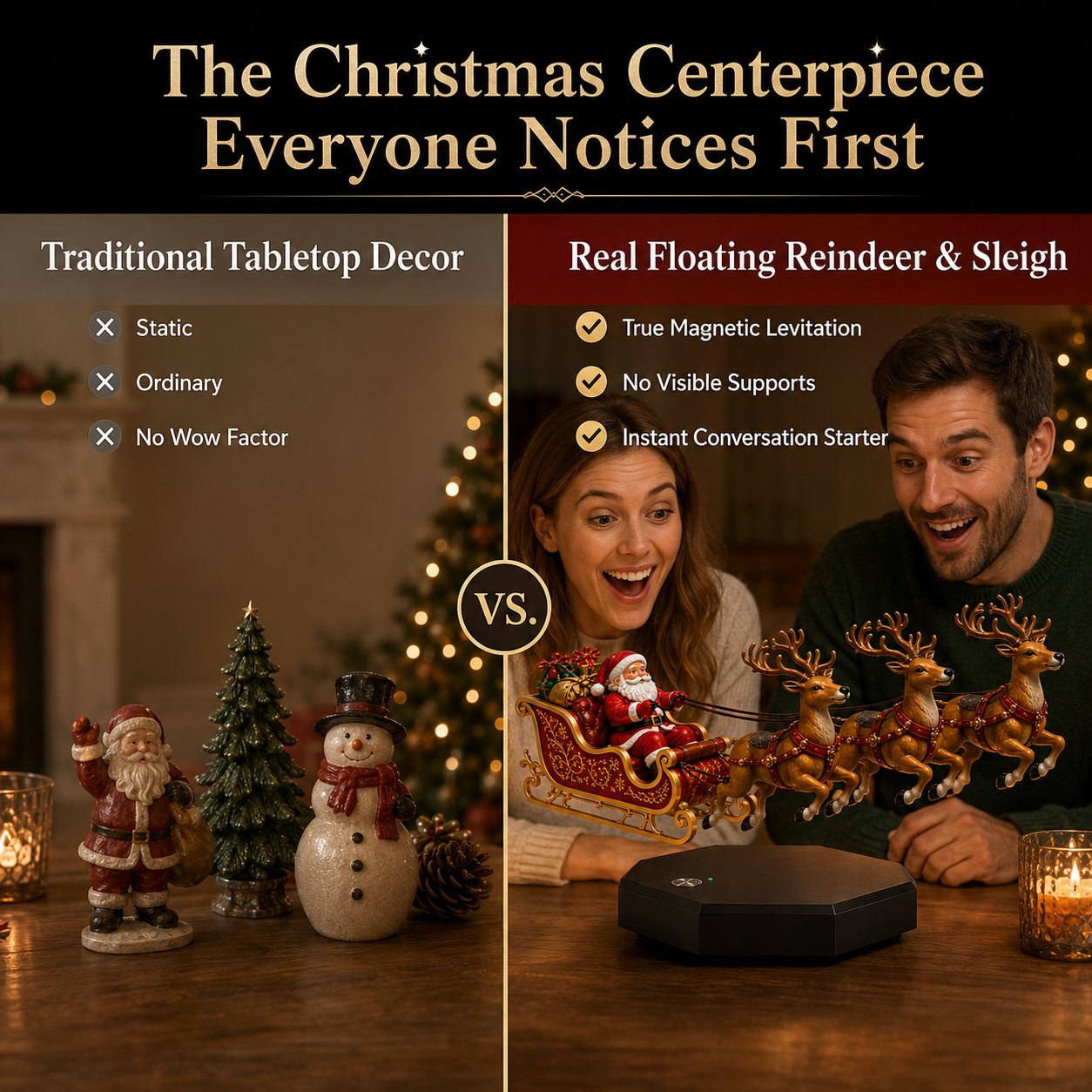 🎅 La slitta volante di Babbo Natale — Esposizione natalizia a levitazione magnetica