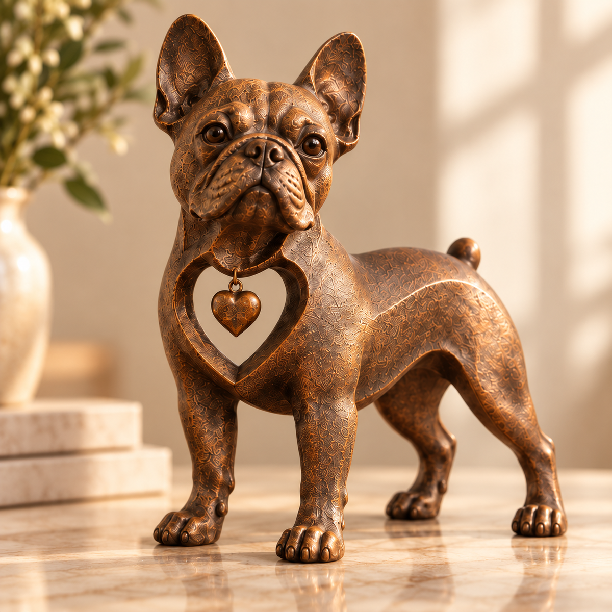 ⭐Scultura di un bulldog francese in stile retrò classico — Amore a prima vista!