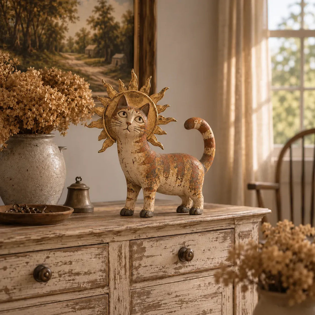 👑 Figurine della Corte dei Gatti Medievale | 5 personaggi reali di ispirazione vintage per mensole, mensole del camino e collezionisti di gatti 🐈
