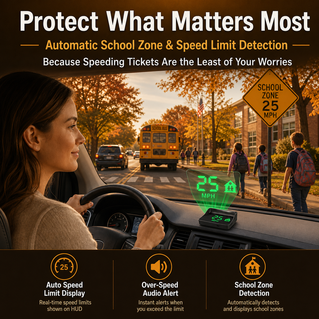 Head-Up Display (HUD) – GPS per auto con tachimetro digitale