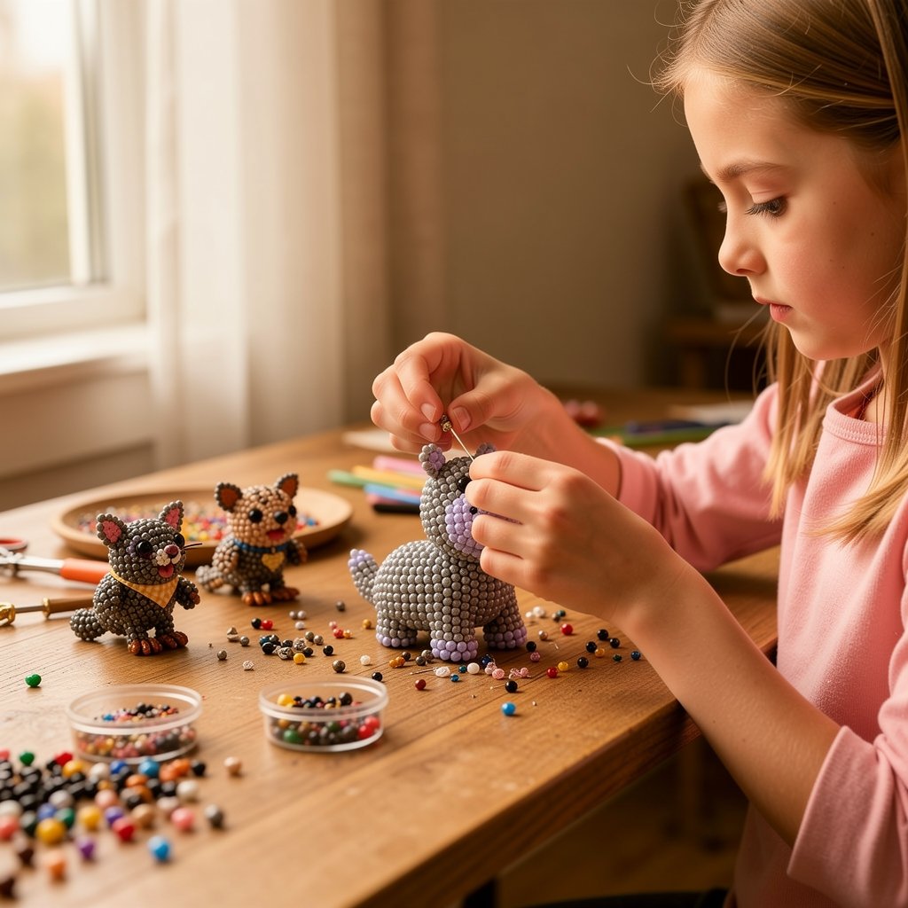 🧵✨ Kit fai da te per creare piccoli animaletti in 3D con perlin