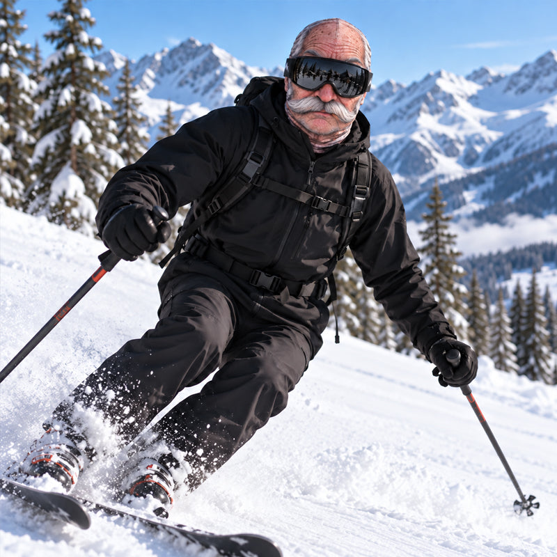 Maschera da sci con volto realistico e divertente – Accessorio esilarante per feste invernali all’aperto in grupp
