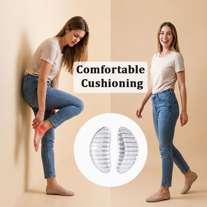 Cuscinetti di sostegno per l'arco plantare in silicone trasparente
