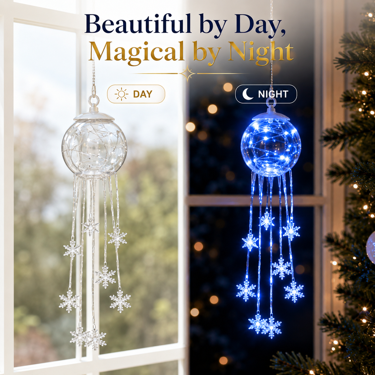 Winter Magic Snowflake Cascade – Decorazione natalizia sospesa a LED❄️