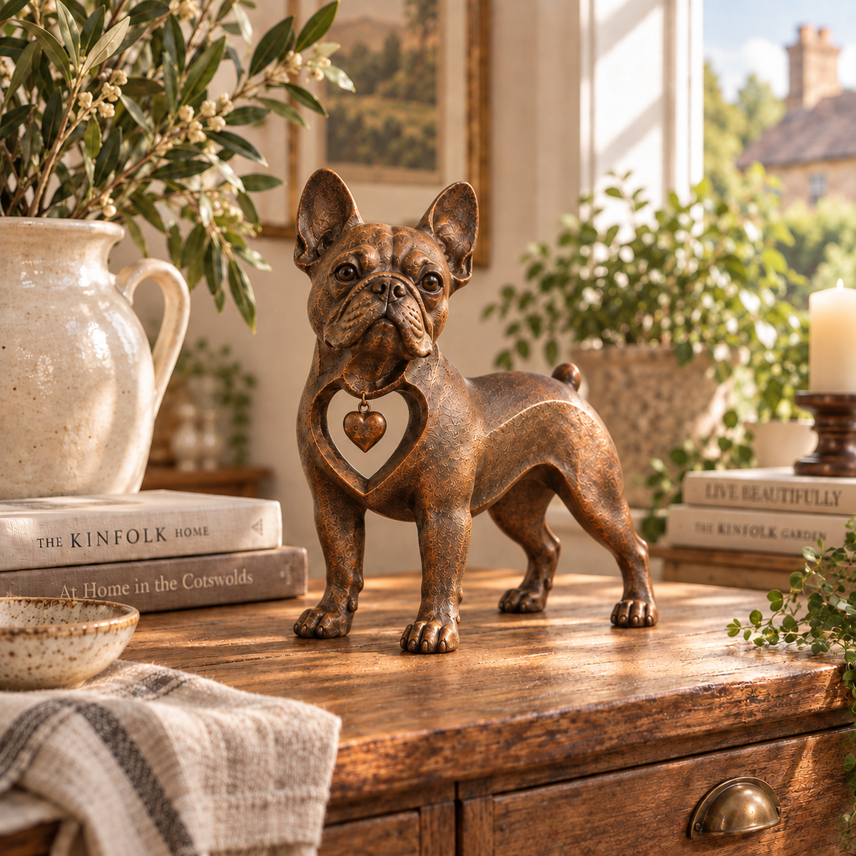 ⭐Scultura di un bulldog francese in stile retrò classico — Amore a prima vista!