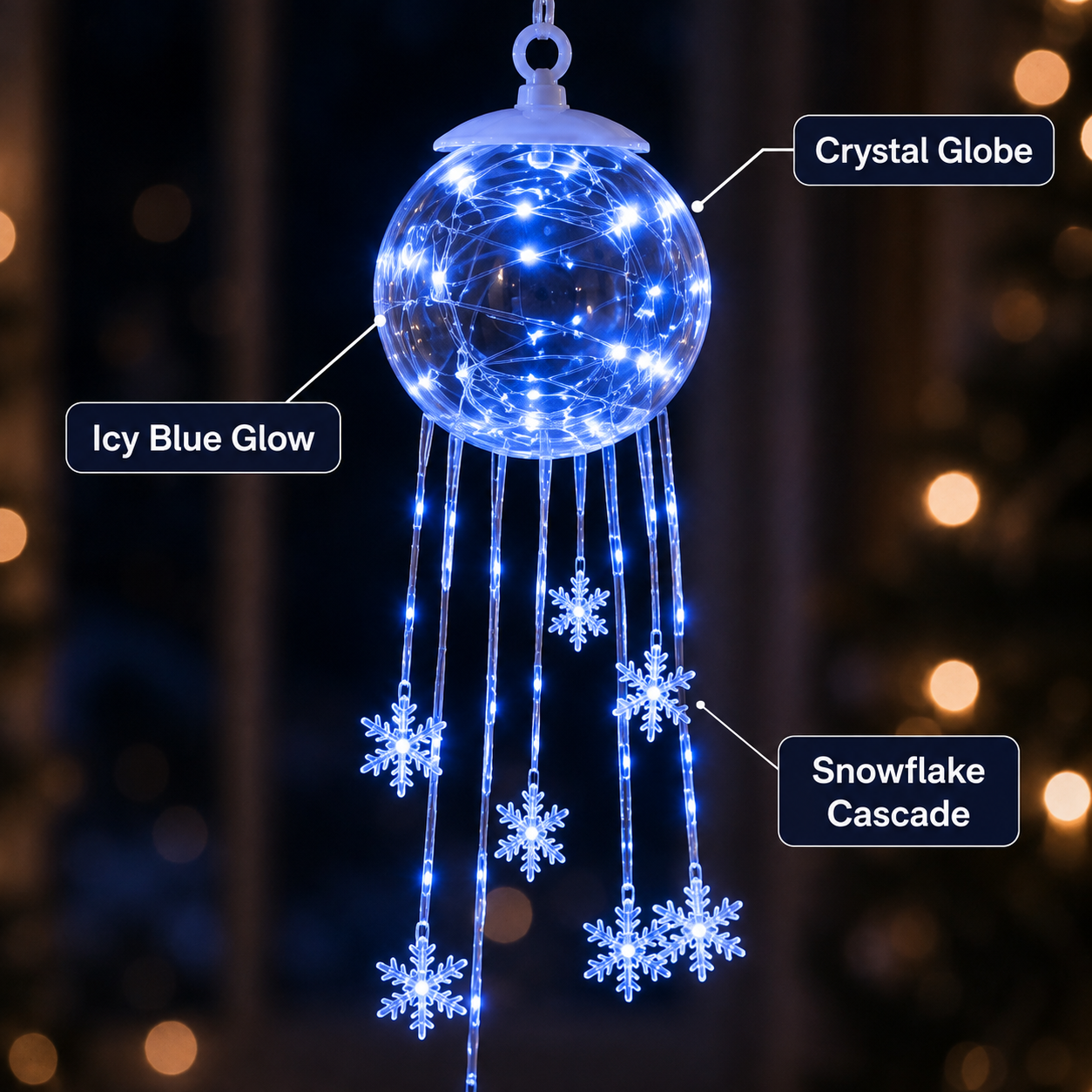 Winter Magic Snowflake Cascade – Decorazione natalizia sospesa a LED❄️