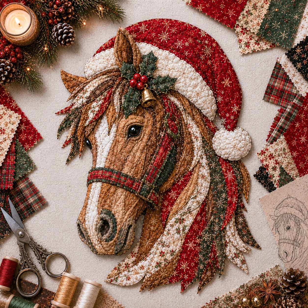 🔥ULTIMO GIORNO DI SCONTO DEL 49% - 🎅Set di decorazioni fai da te con tessuto patchwork natalizio – Risultati meravigliosi, non è richiesta alcuna esperienza