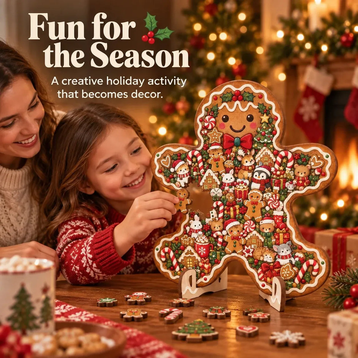 🎄Puzzle natalizio in legno con supporto | 9 motivi festivi da assemblare ed esporre