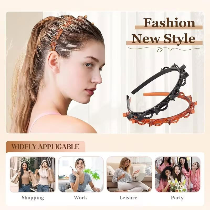 Fascia per capelli intrecciata a traforo multistrato con dentini: uno styling perfetto in pochi secondi