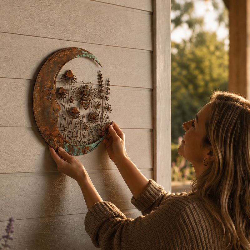 🌙Decorazione da parete “Luna e libellula”