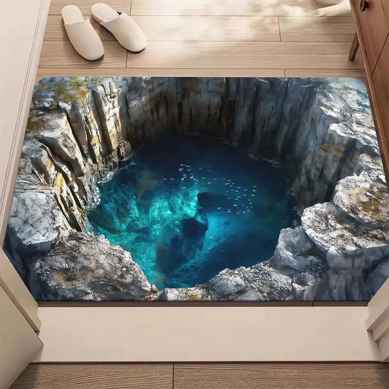 Zerbino antiscivolo stampato HD con motivo Endless Abyss e illusione visiva