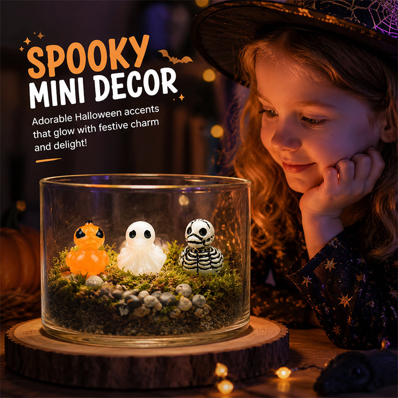 🎃🐤 Mini paperelle in resina per Halloween — 12 modelli spettrali, decorazioni minuscole da 1 pollice