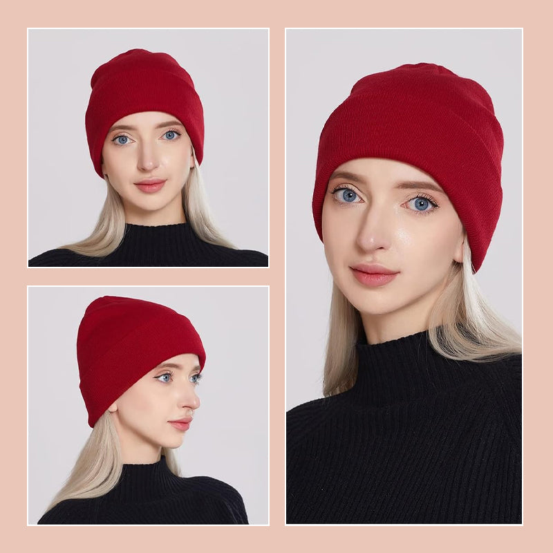 Cappello in maglia con fodera in seta per l'inverno