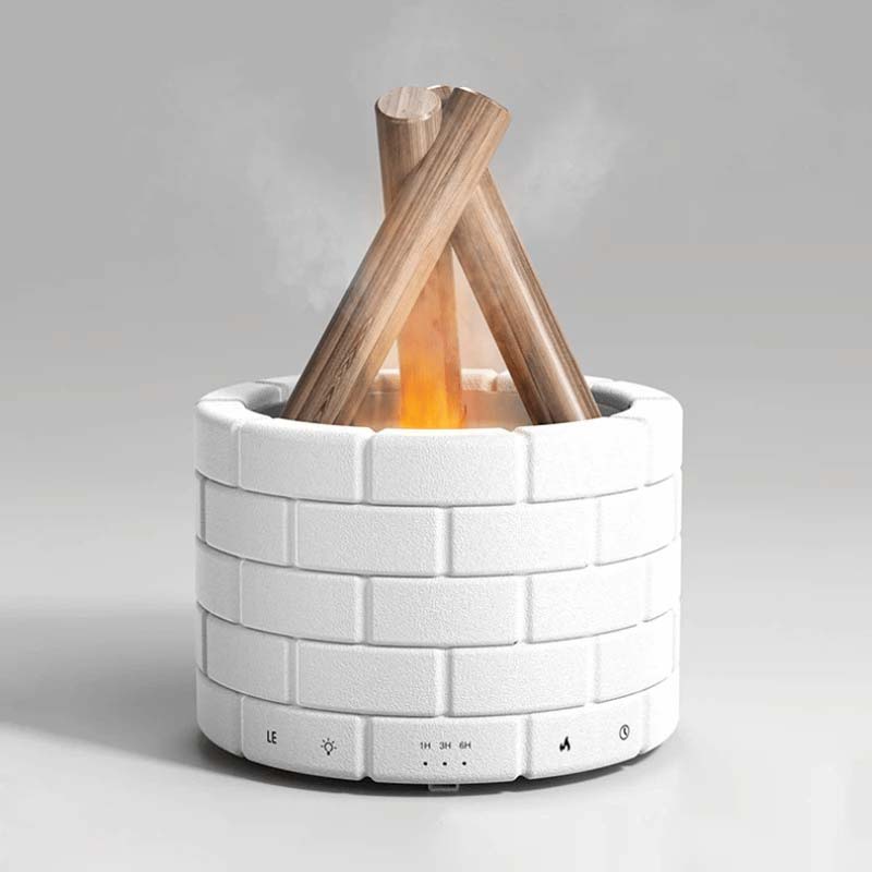 Umidificatore per aromaterapia a forma di falò