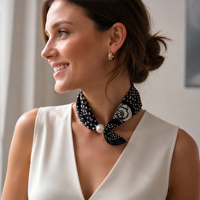 🤍 Collana con sciarpa di perle e chiusura magnetica - Chiusura magnetica, stile istantaneo in pochi secondi! ✨📦