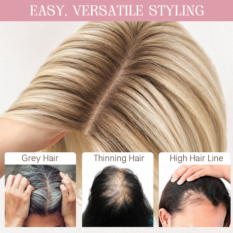 Topper per capelli dall'aspetto naturale per donn
