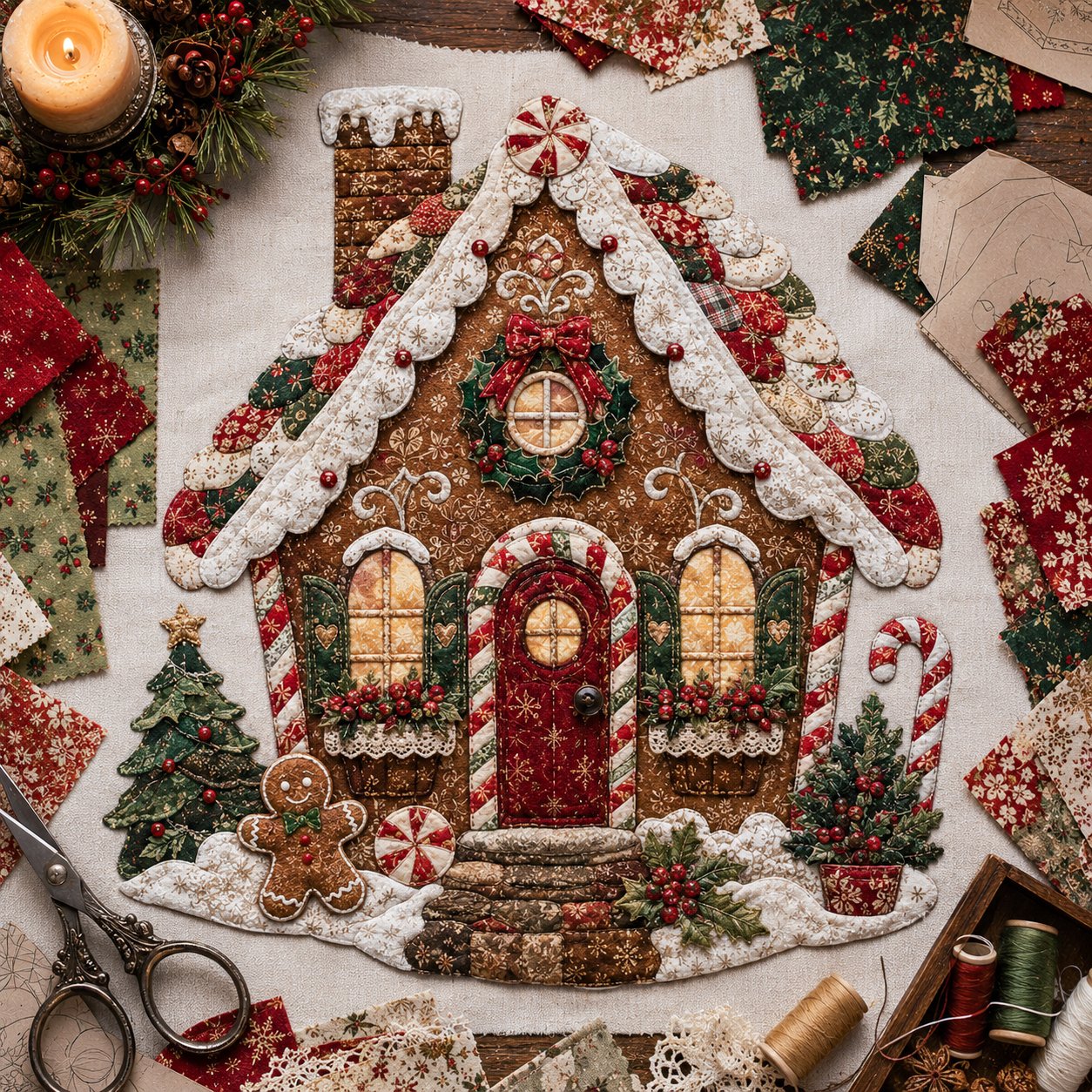 🔥ULTIMO GIORNO DI SCONTO DEL 49% - 🎅Set di decorazioni fai da te con tessuto patchwork natalizio – Risultati meravigliosi, non è richiesta alcuna esperienza