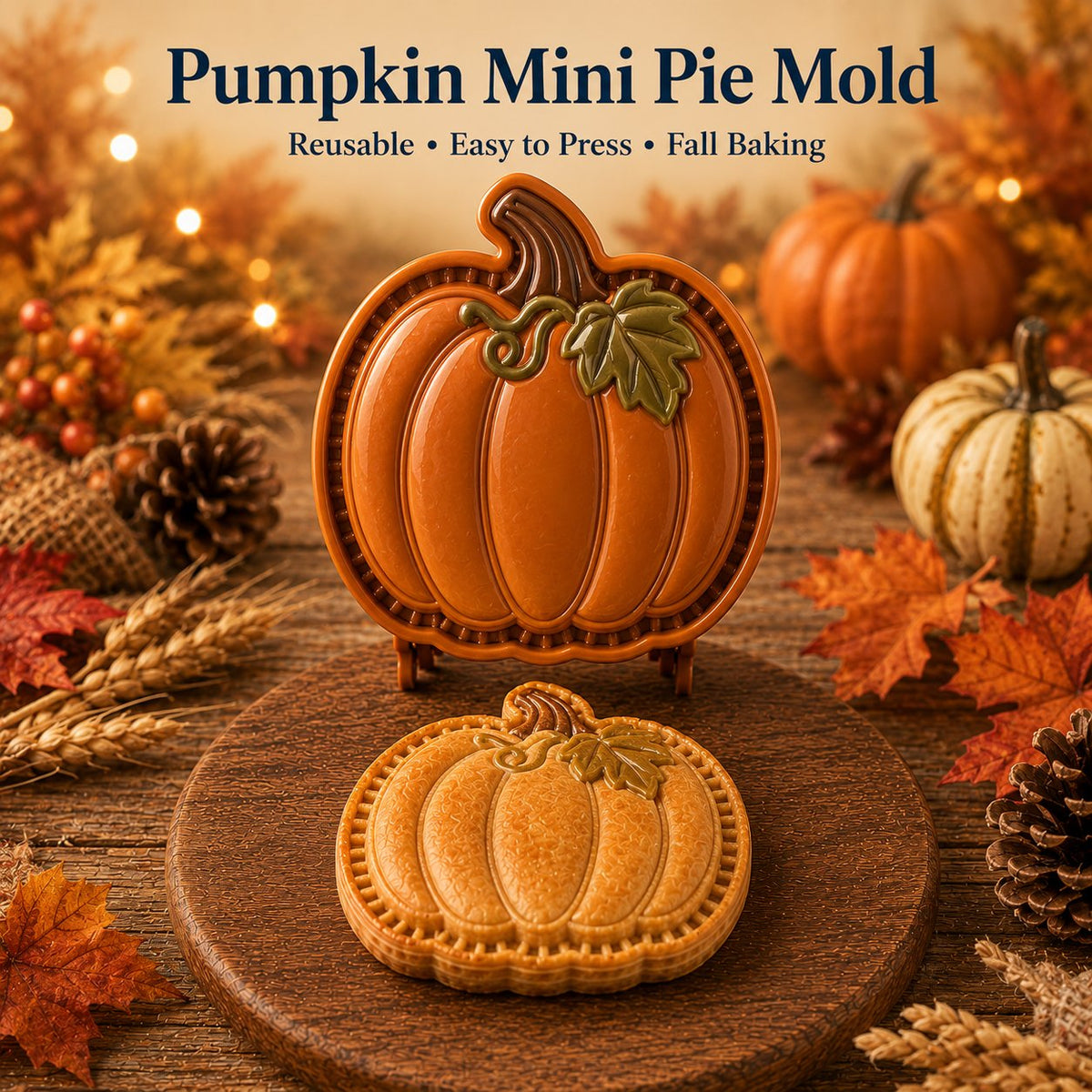🍂 Collezione di 8 stampi per mini torte autunnali | Stampi riutilizzabili con motivi in rilievo per realizzare forme dettagliate di gufo, volpe, tacchino, zucca, ghianda e altro ancora 🍂✨