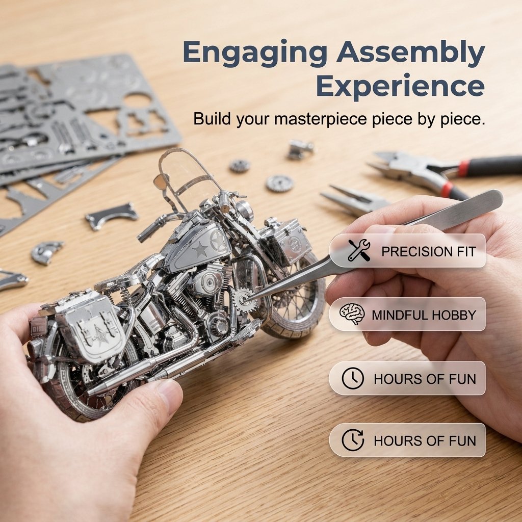 🔥OFFERTA SPECIALE🔥Puzzle da assemblare in metallo 3D argentato a forma di moto