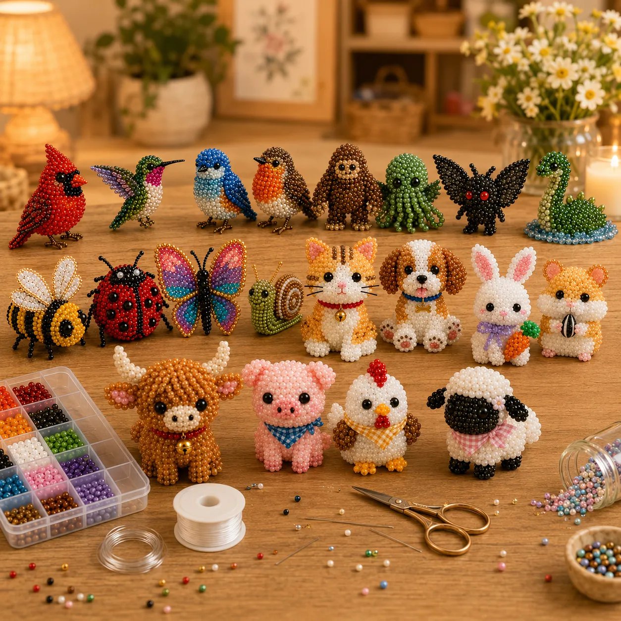 🧵✨ Kit fai da te per creare piccoli animaletti in 3D con perlin