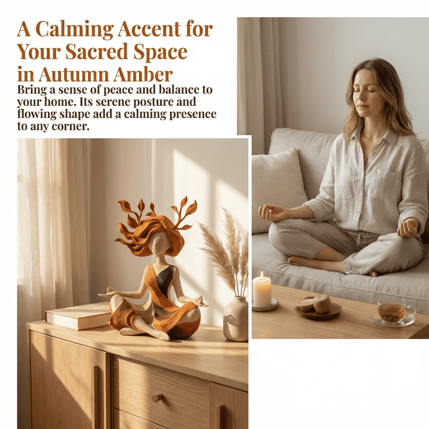 🧘 Scultura dedicata alla meditazione e alla pace | Decorazione d'arredo per una casa seren