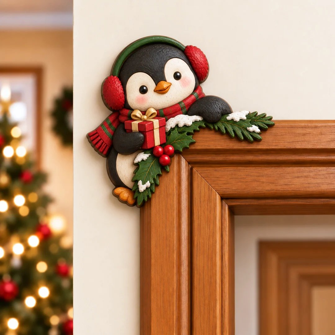 ⏰ULTIMO GIORNO: SCONTO DEL 50% 🎅Decorazione angolare per telaio della porta “Peekaboo” natalizi