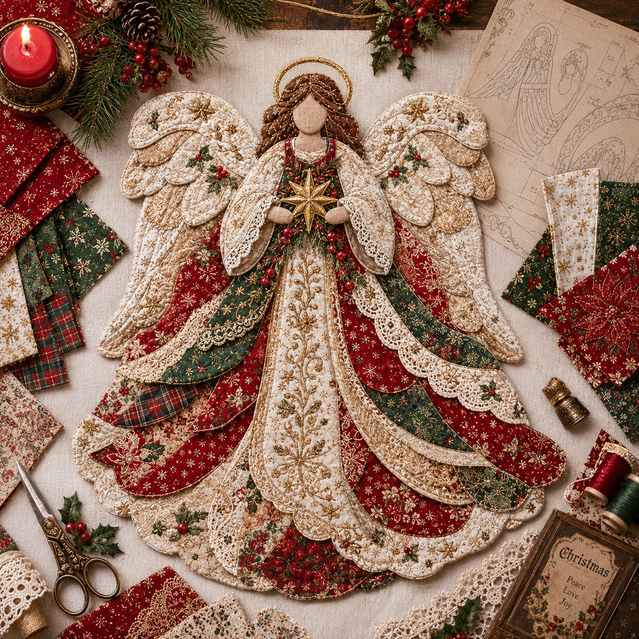 🔥ULTIMO GIORNO DI SCONTO DEL 49% - 🎅Set di decorazioni fai da te con tessuto patchwork natalizio – Risultati meravigliosi, non è richiesta alcuna esperienza