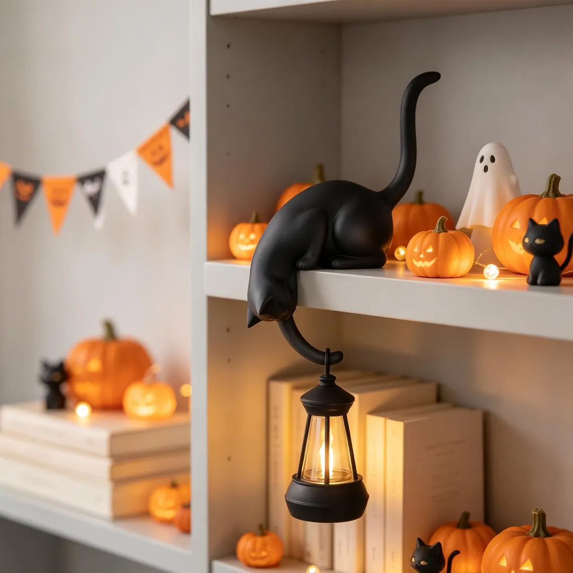 🐈‍⬛ Simpatica mensola decorativa a forma di gancio a forma di gatt