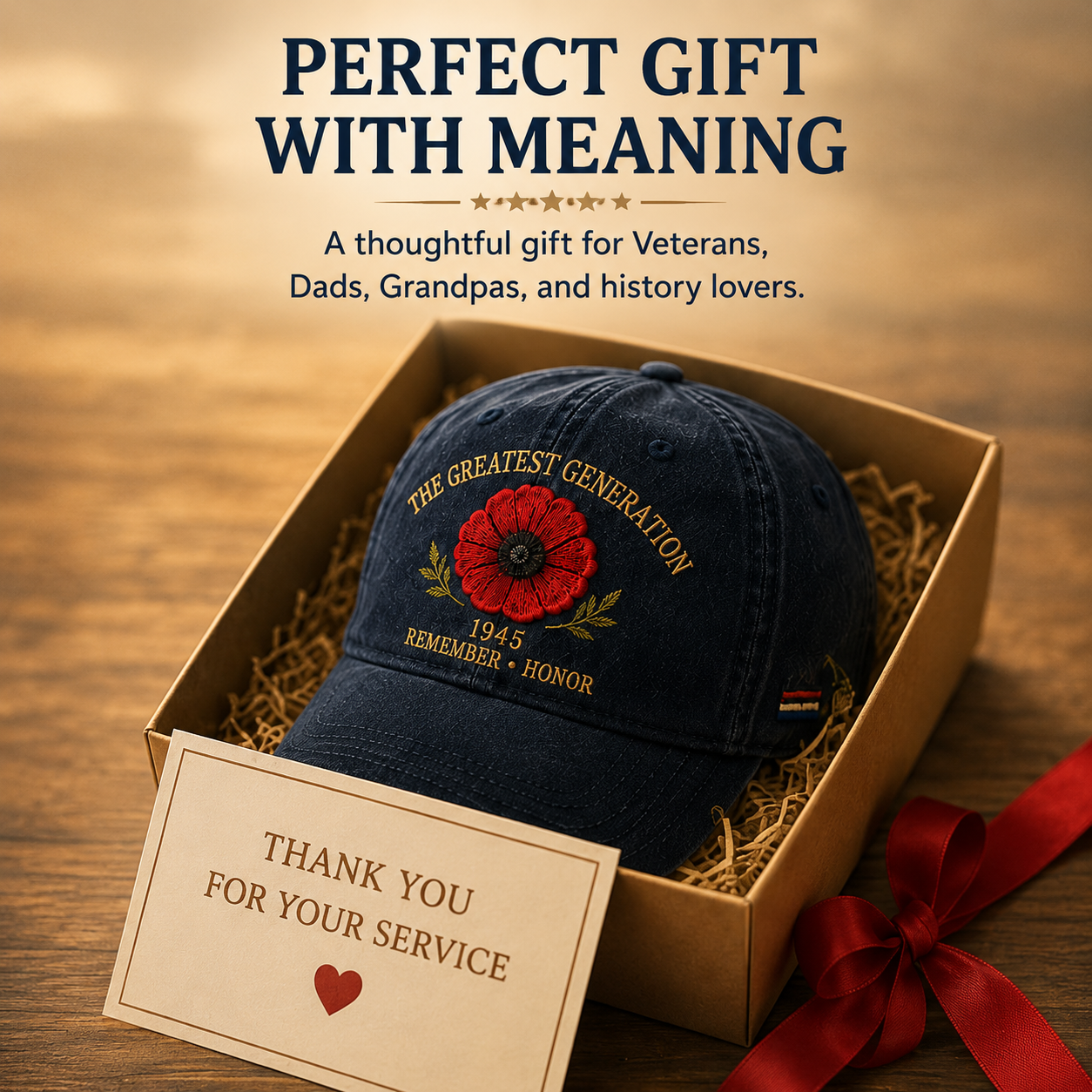🎖️🌺 L'eredità di una generazione — Cappellino con papavero commemorativo del 194