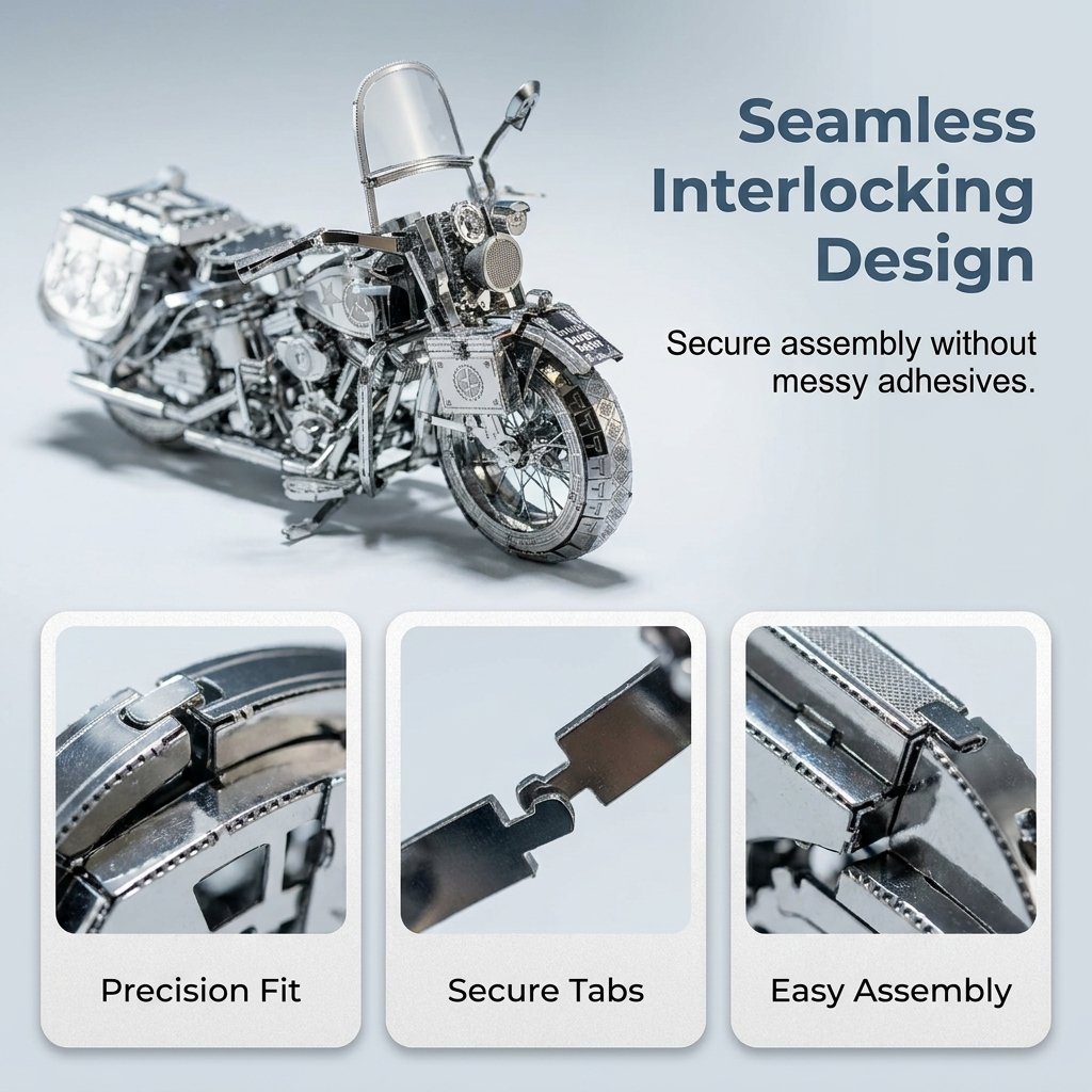 🔥OFFERTA SPECIALE🔥Puzzle da assemblare in metallo 3D argentato a forma di moto