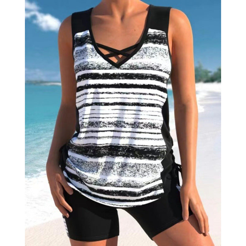 Bikini a due pezzi – A vita alta con top a fascia – Perfetto per la spiaggia 👙