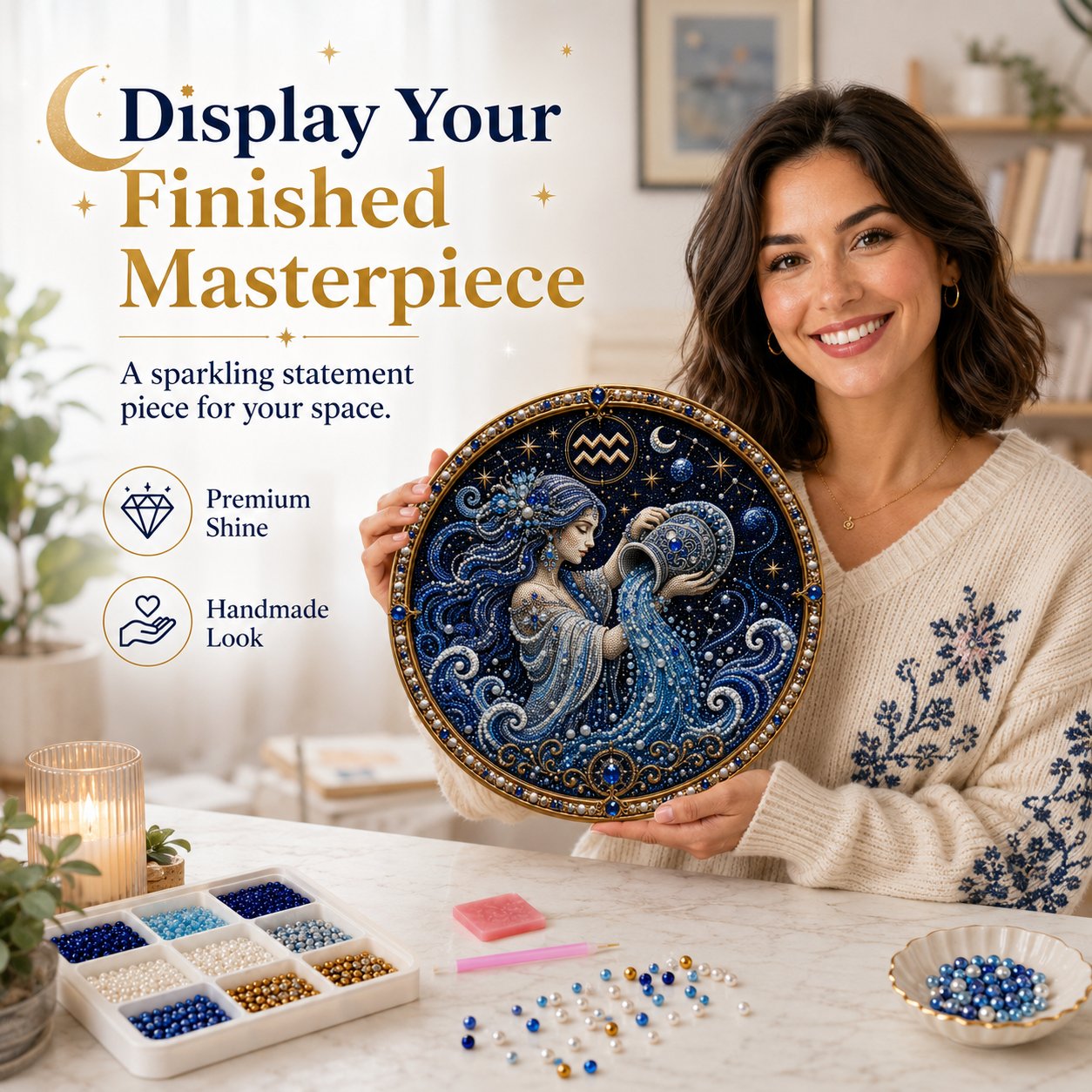 🔥 Kit per la creazione di opere d'arte con perline dei 12 segni zodiacali ♈🌙
