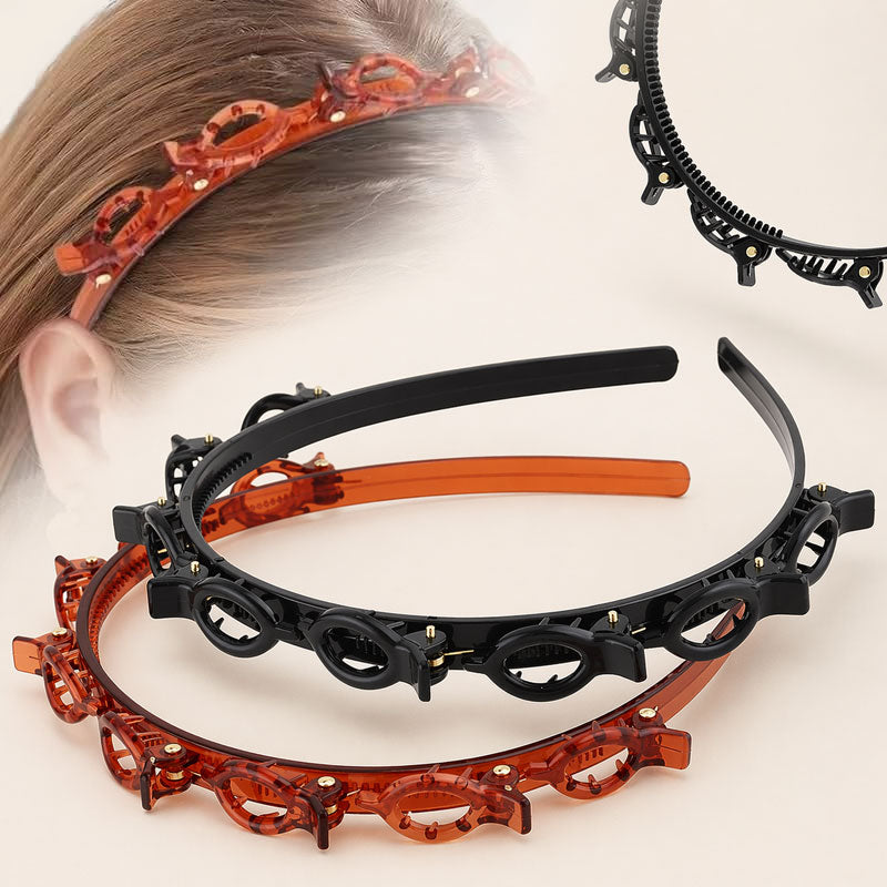 Fascia per capelli intrecciata a traforo multistrato con dentini: uno styling perfetto in pochi secondi